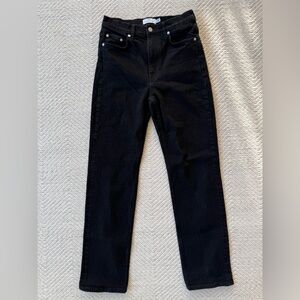 & Other Stories Black Denim High Rise Straight Leg Jeans sz 27